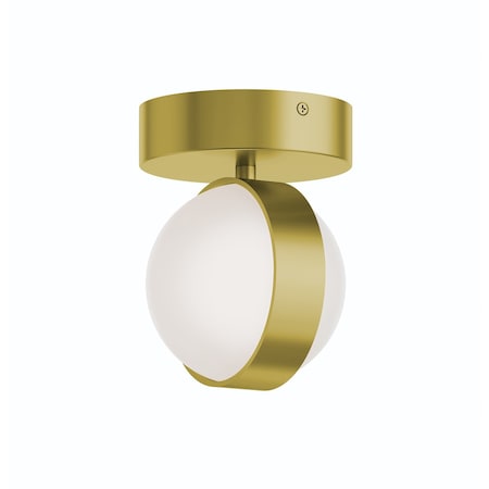 Afx Verona 1-Light LED Flush Ceiling Light, White Acrylic Shade, Light Antique Brass Finish VRNF05LAJUDLB